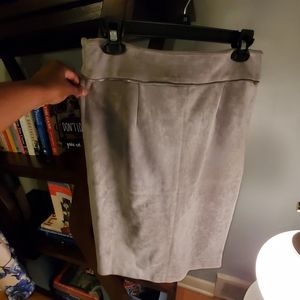 Calvin Klein Grey Faux Suede Skirt